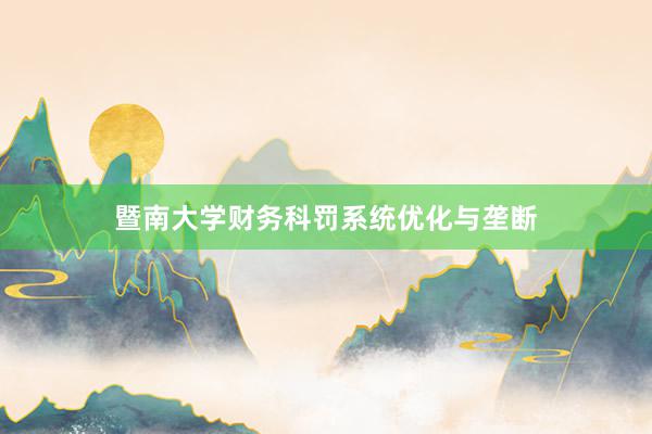暨南大学财务科罚系统优化与垄断
